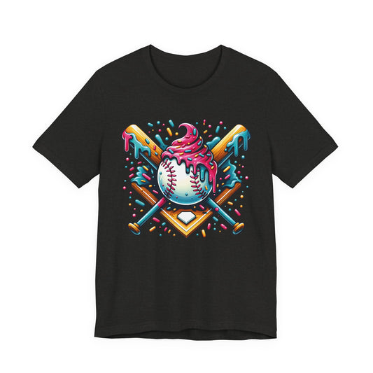 Ice Cream Drip Baseball Graphic T-Shirt