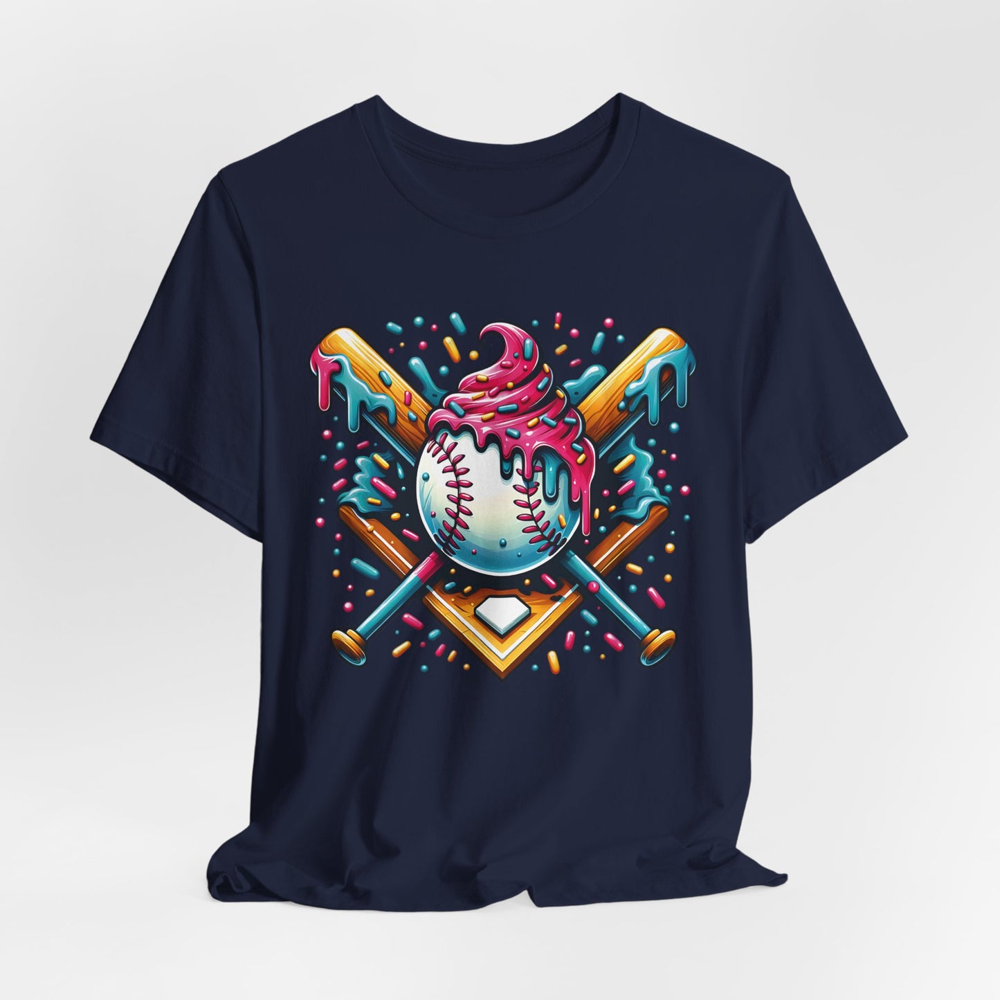 Ice Cream Drip Baseball Graphic T-Shirt