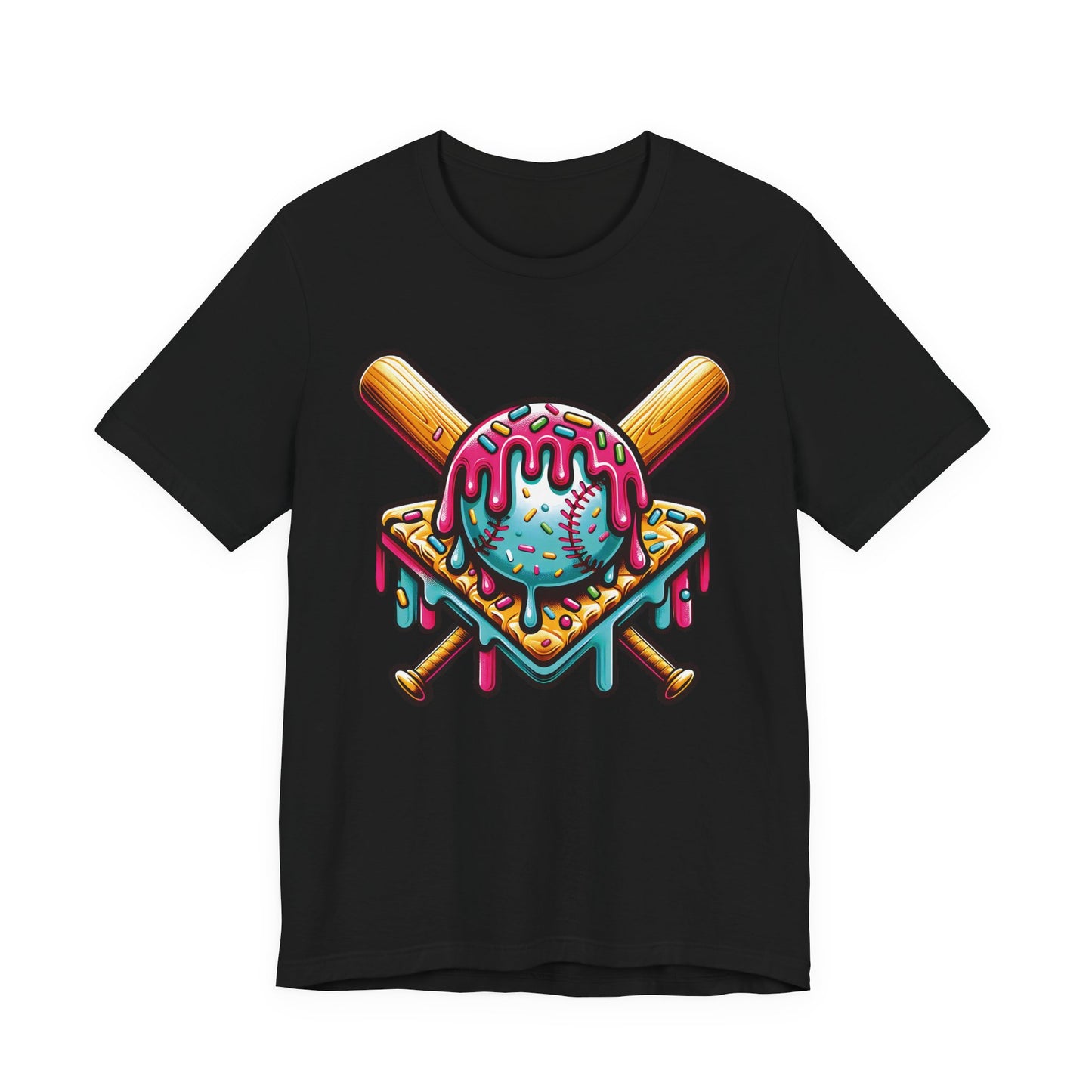 Ice Cream Drip Baseball Graphic T-Shirt