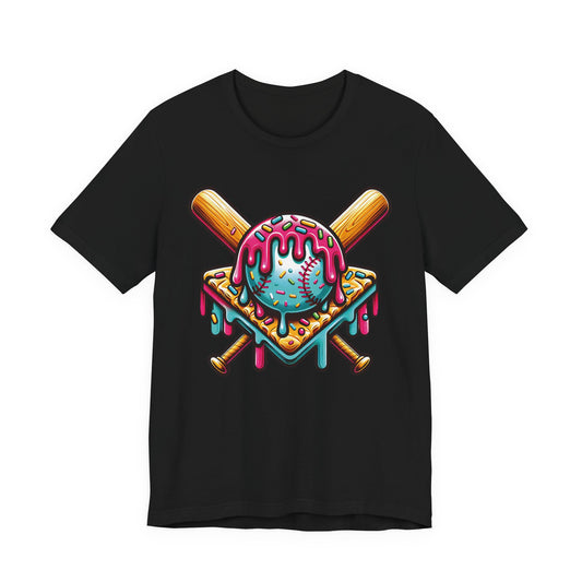 Ice Cream Drip Baseball Graphic T-Shirt