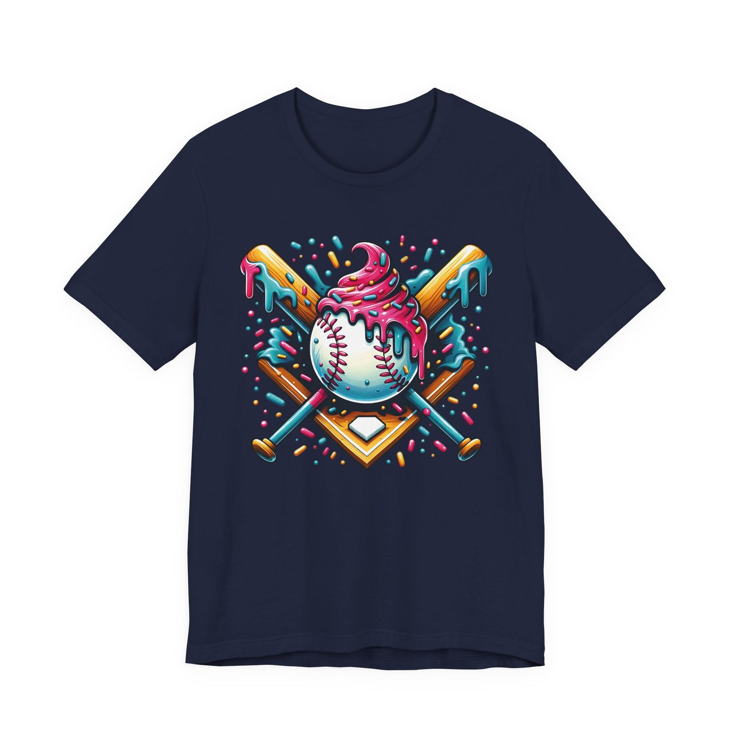 Ice Cream Drip Baseball Graphic T-Shirt