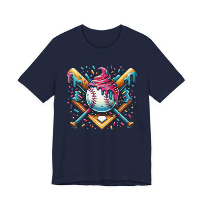 Ice Cream Drip Baseball Graphic T-Shirt