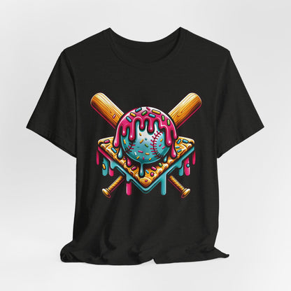 Ice Cream Drip Baseball Graphic T-Shirt