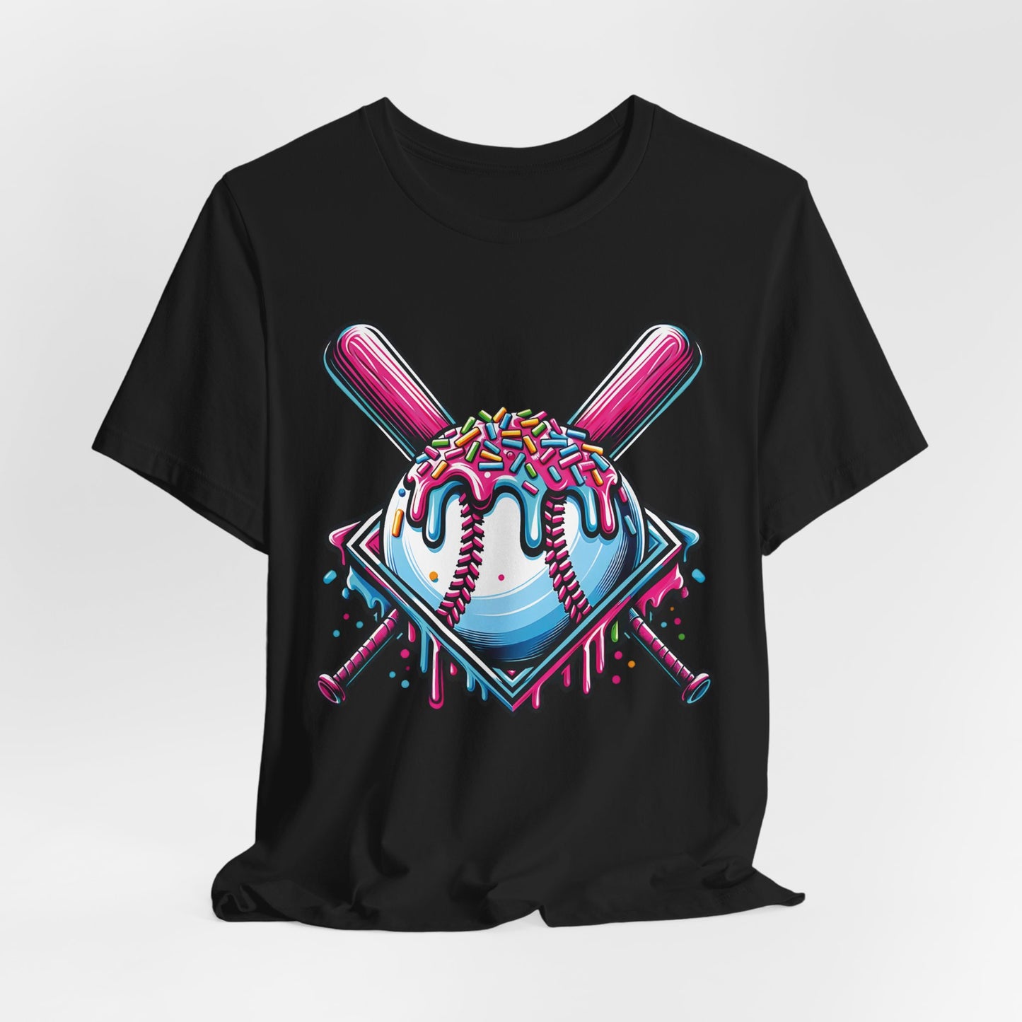 Ice Cream Drip Baseball Graphic T-Shirt