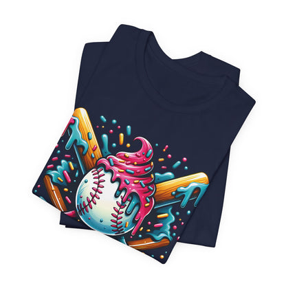 Ice Cream Drip Baseball Graphic T-Shirt