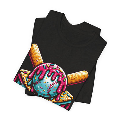 Ice Cream Drip Baseball Graphic T-Shirt