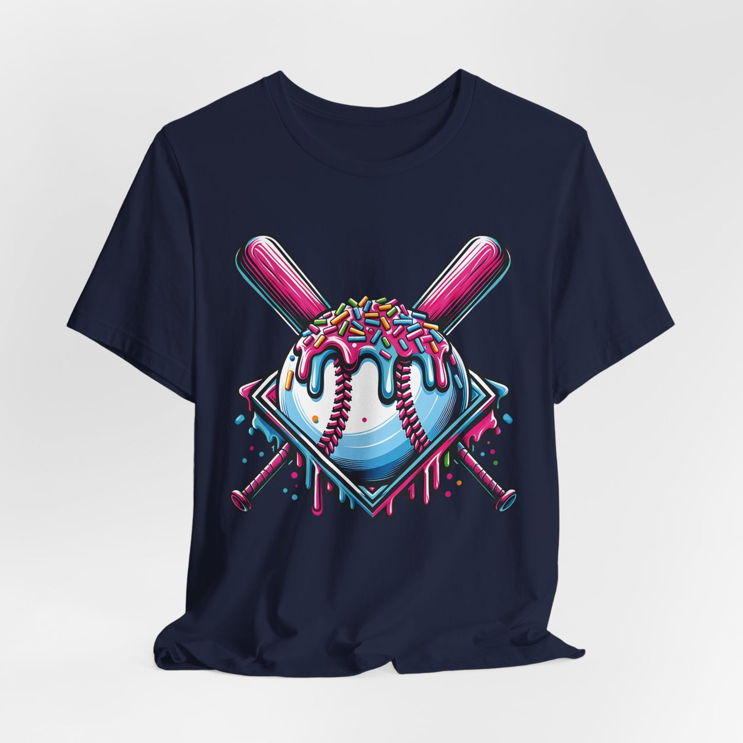 Ice Cream Drip Baseball Graphic T-Shirt
