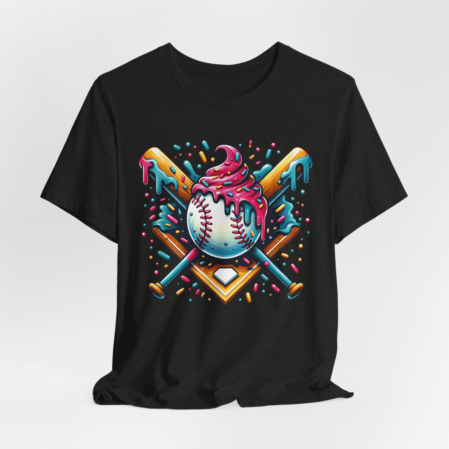 Ice Cream Drip Baseball Graphic T-Shirt