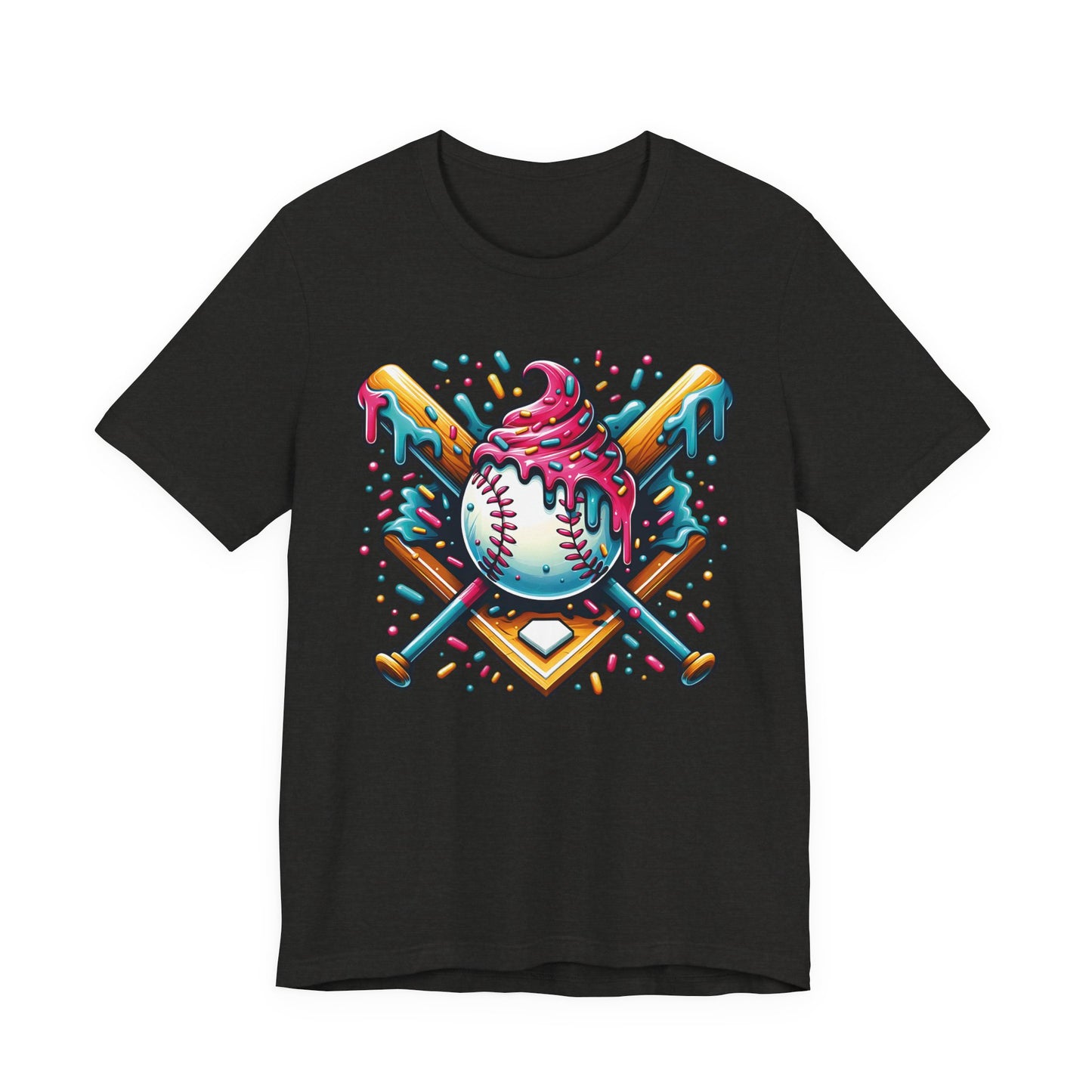 Ice Cream Drip Baseball Graphic T-Shirt
