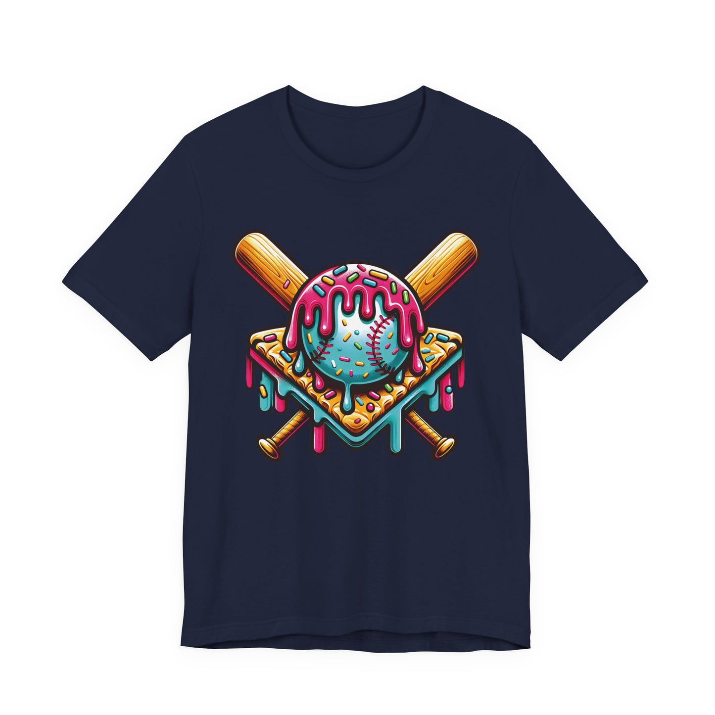 Ice Cream Drip Baseball Graphic T-Shirt