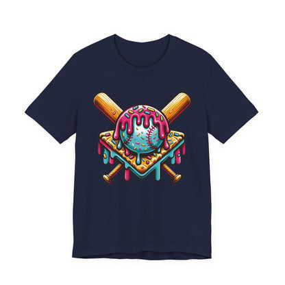 Ice Cream Drip Baseball Graphic T-Shirt