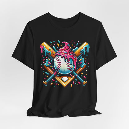 Ice Cream Drip Baseball Graphic T-Shirt