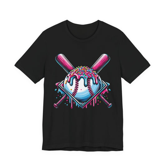 Ice Cream Drip Baseball Graphic T-Shirt