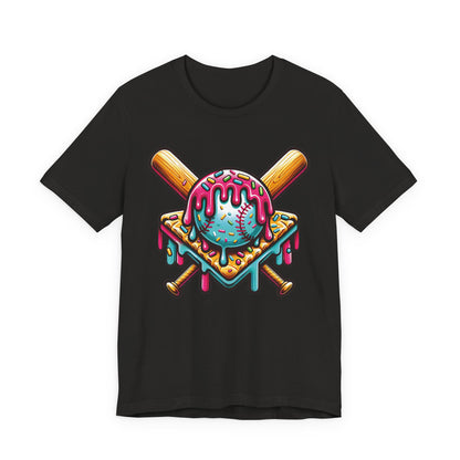 Ice Cream Drip Baseball Graphic T-Shirt