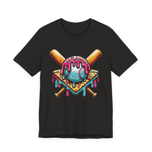 Ice Cream Drip Baseball Graphic T-Shirt