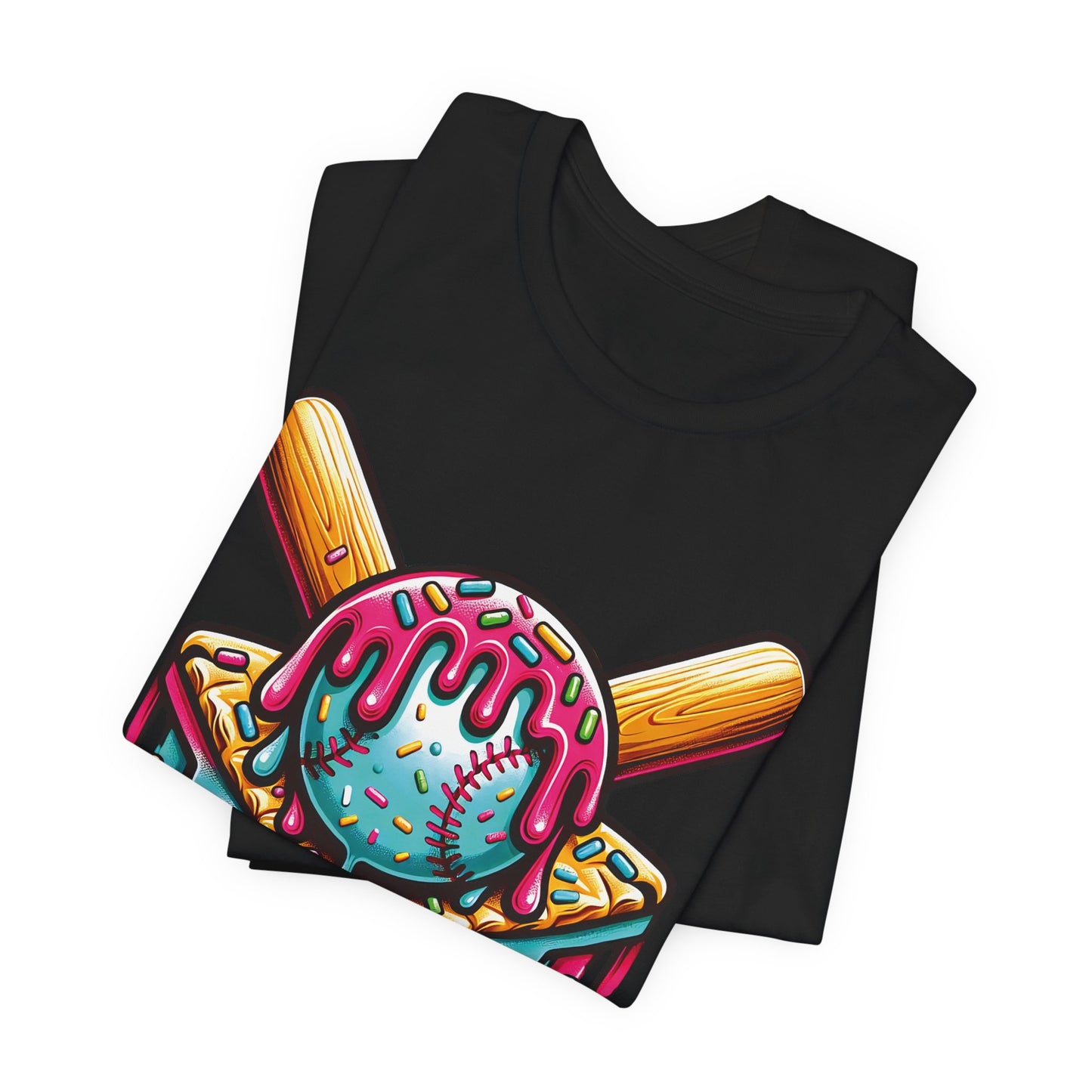 Ice Cream Drip Baseball Graphic T-Shirt
