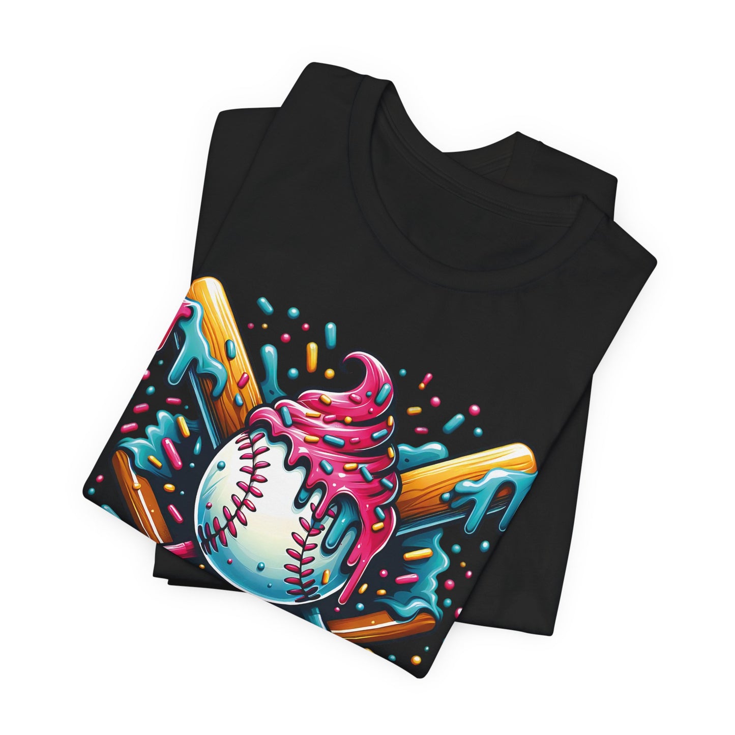 Ice Cream Drip Baseball Graphic T-Shirt