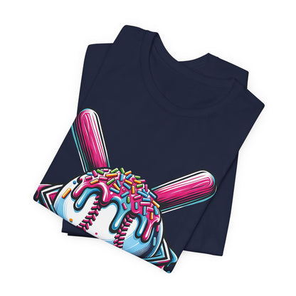 Ice Cream Drip Baseball Graphic T-Shirt