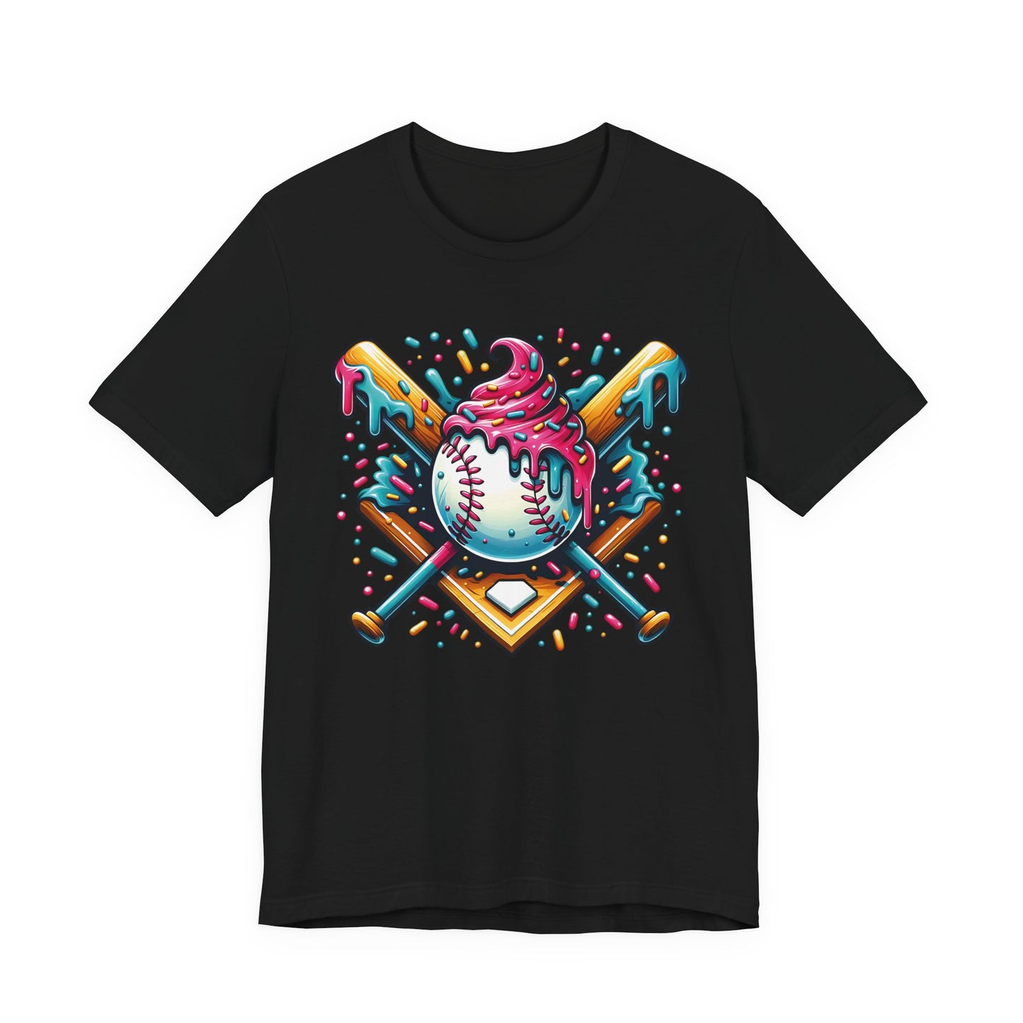 Ice Cream Drip Baseball Graphic T-Shirt